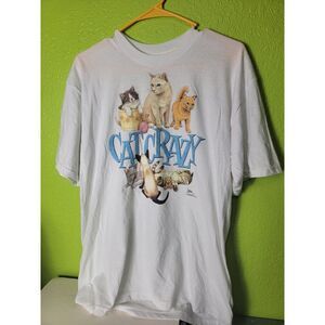 Vintage Shirt Cat Crazy 1997 Cats Kitten Kitties Graphic Tee 1990s Jerzees 50/50